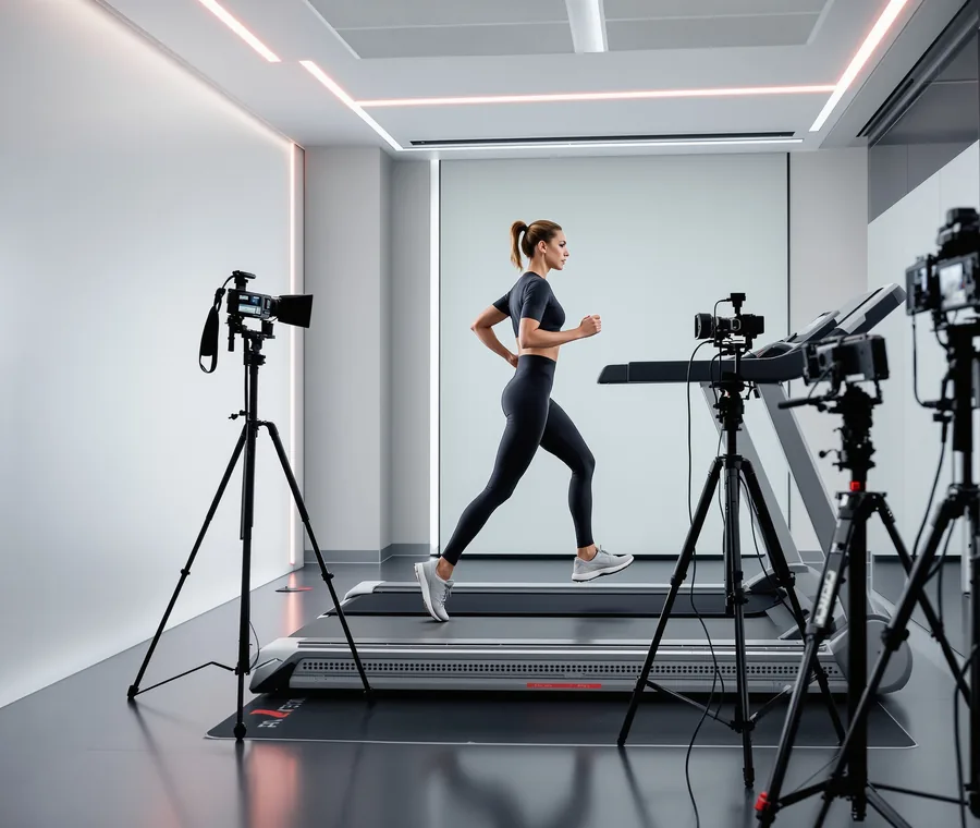 Athlete running during a clinical gait analysis at BUILD