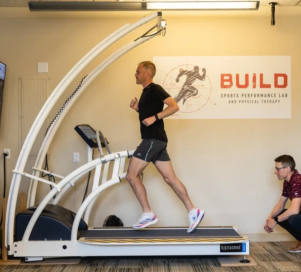 Running gait analysis on the treadmill at BUILD's Louisville lab